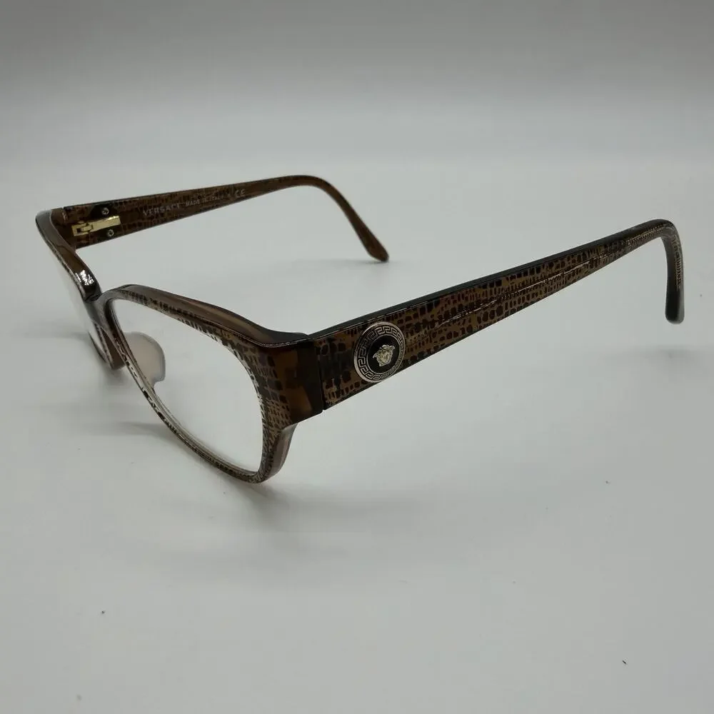 Versace MOD 3172 991 Eyeglasses 54-16-135 Brown Lizard Medusa Frames Only Italy